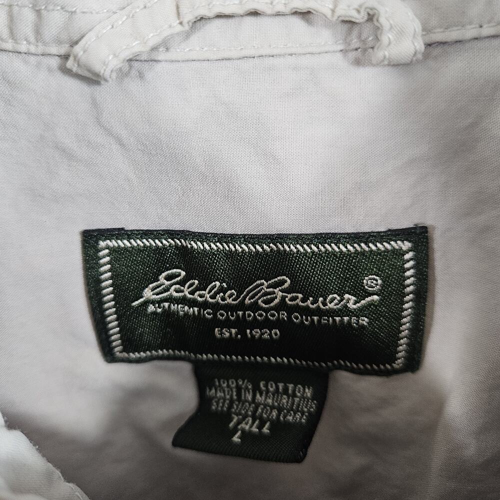 Eddie Bauer Pearl Snap Shirt Men's LT Brown Plaid Long Sleeve Hiking Western - Picture 4 of 4